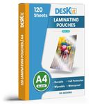 Laminating Pouches A4, Glossy, 120 Sheets, 100 Microns  Clear and Durable Pre...