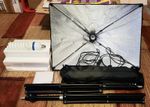 2 x Soft Box Umbrella Lights Reflectors Bulbs Stands Photography COLLECTION ONLY