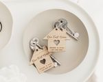 Pair of Personalised Our First Home Keyrings with Giftbox | New Home Gift | Hous