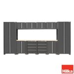 Garage Cabinet Set 11-Piece 24-Gauge Steel Storage Cabinets Hilka Grey