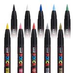 Uni Posca PCF-350 Brush Tipped Paint Marker Pens PACK of 10 ALL 10 COLOURS