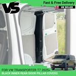 FOR VW TRANSPORTER T7 2025   BLACK INNER REAR DOOR PILLAR COVERS TRIM PAIR