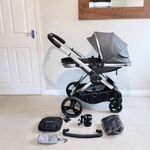 Icandy Peach 6 Single Baby Pram Pushchair Light Grey Twill On Chrome 👌🏼