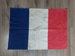 Vintage French Tricolour Flag With Stitched Panels 79cm X 56cm