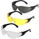 Safety Glasses Specs Spectacles EN166 Work Clear Smoke Yellow Anti-Scratch Lens