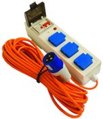 3 Way Mobile Mains Unit Caravan Motorhome Campsite Power Hook Up RCD Cable Lead