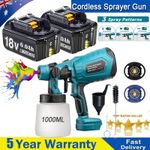 Cordless Paint Sprayer Fence Wall Airless HVLP Spray Gun For Makita 18v Battery