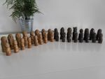 Vintage Ceramic Viking Chess Set 32 Piece Norse Medieval Figural 4" King 106gr