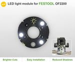 Fits FESTOOL OF2200 light module, 3D Printed, rechargeable USB C, 6h run time.