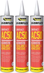 Everbuild  EVERFLEX  AC50 Acoustic Sealant & Adhesive,  380ml  x 3
