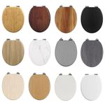 Soft Close Wooden Toilet Seat Bathroom Oval Heavy Duty Strong Hinges Anti Slam