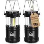 Camping Lantern Battery Operated 300 Lumen Collapsible Night Light Tent Lamp X2