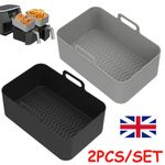 2x Silicone Pot for Air Fryer Dual Basket Liner Handle Baking Pan Fit For Ninja