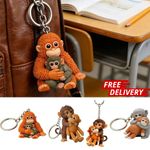 Keychain PUNCH MONKEY Keyring Novelty Gift for Backpack Purse Car Keys
