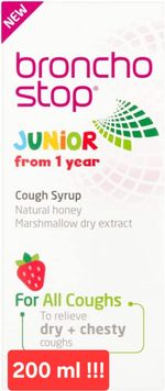 Bronco Stop Cough Syrup Junior From 1 Year Natural Honey 200ml Exp 07.2026