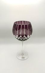 Ajka Crystal Marsala Amethyst Purple Cut To Clear Wine Glass With Makers Mark