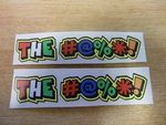 Valentino Rossi style text  - "THE #@%*!"  x2 sweary stickers   - 5in x 1in