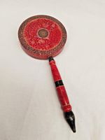 Antique Tibetan Ritual Drum ~ Carved Wood in Beautiful Condition