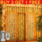 300LED Curtain Fairy Lights String Indoor&Outdoor Wedding Party Wall Decor