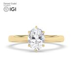 Oval Diamond Engagement Ring 18k Yellow Gold Labgrown 2 Ct Solitaire