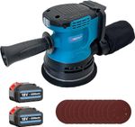 18V Cordless Orbital Sander with 2 Batteries and Charger