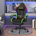 High Back RGB Gaming Chair with LED Lights & Ergonomic Computer Footrest Chairs