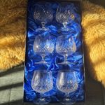 6 Bohemia Cut Crystal Brandy Glasses in Presentation Box