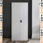 Tall Metal Filing Cabinet Modern Storage Cupboard 5 Tier Shelf File Locker Unit