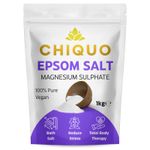 Chiquo Epsom Salt 1kg - 100% Pure Magnesium Sulphate Bath Salt