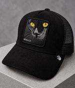Goorin Bros The Farm Menace Cat Patch Black Mesh Back Trucker Hat One Size