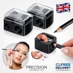 2pk Make Up Sharpener Duo Double Cosmetic Pencil Eyeliner Lip Eye Liner Eyebrow