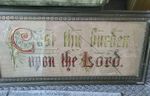 Beautiful Wellsh Victorian Punch Paper Embroidery  Cast Thy Burden Upon The Lord