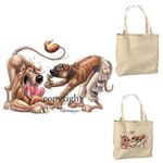 Rhodesian Ridgeback Dog Lion Friend #1 Cartoon Artist Canvas Grocery Tote Bag