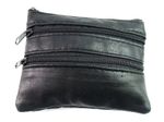 UNISEX MENS LADIES SOFT BLACK LEATHER COIN POUCH PURSE WALLET-AUTHENTIC UK STOCK