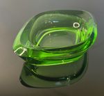Rosice Sklo Union Green Glass Miniature Ashtray Rudolf Jurnkil