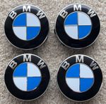 4X 68MM BMW ALLOY WHEEL CENTER CAPS BADGES E F SERIES FITMENT IN DESCRIPTION