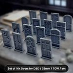 16x Dungeon doors Set #83 - Scatter terrain scenery for D&D DND 28mm TOW LOTR