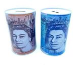 Extra Large Money Box Tin £5 £10 £20 £50 Pound Note Saving Cash Piggy Bank
