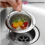 Premium Kitchen Sink Strainer Replacement Waste Plug Basin Drain Filter Steel Uk