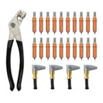 Cleco Fastener & Edge Clamp Kit - 20 × 1/8" Clecos, 4 × 1" Brass Clamps & Pliers