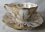 GORGEOUS ORNATE ENGLISH REGENCY TEA CUP & SAUCER, 19TH CENTURY