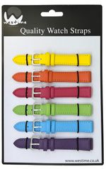 6 x Wholesale Job Lot Regular Bright Colour Leather watch straps 6mm to 24mm