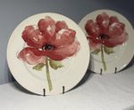 Royal Stafford Red Poppy 12.5” Charger Plates Set of 2 England NOS NEW