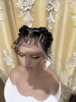 All back stitch cornrow braids full lace braided wig for black women