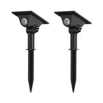 Auraglow Solar Garden Spotlights Outdoor LED Ground Spike Wall Lights Warm White