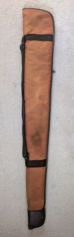 Canvas Gun Slip Rifle Case- Fleece Lined & Light Brown Faux Leather- 4ft 48"