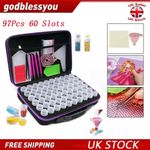 97Pcs 60 Slots Diamond Painting Storage Boxes 5D Diamond Case-Nail Art Bead Tool