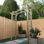 Wooden Garden Arch Flat Top Pressure Treated Plant Trellis Sides Archway Waltons