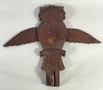 VINTAGE OWL  AUTOMATA COAT HOOK -CARVED WOOD - Wings Open & Close - black forest