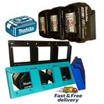 Makita 18V LXT Battery Holder 3 Slot Wall Mount Rack – UK Made Blue Black Teal